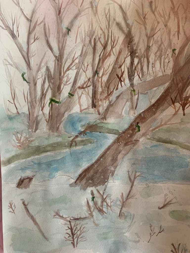 Рисунки реки Грачевка в Химках